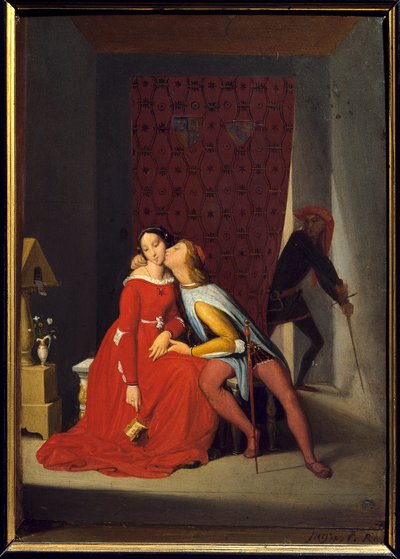 Francesca Da Rimini e Paolo Malatesta. A esposa de Francesca Da Rimini (Françoise de Rimini de Jean Auguste Dominique Ingres