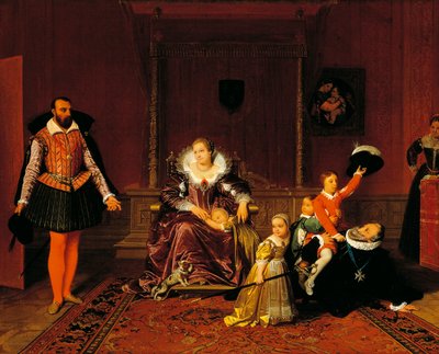 Henrique IV surpreendido pelo embaixador espanhol enquanto brincava com os seus filhos, por Jean Auguste Dominique Ingres (1780-1867). de Jean Auguste Dominique Ingres