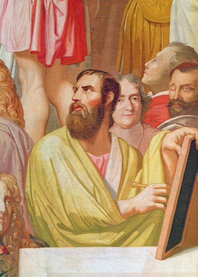 Homenagem a Homero (detalhe abaixo à direita) (tapeçaria) de Jean Auguste Dominique Ingres
