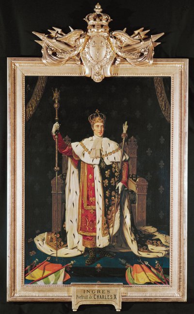 O rei Carlos X com as vestes da coroação (pintura sobre tela) de Jean Auguste Dominique Ingres