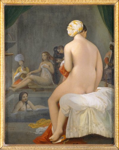 A pequena banhista. Interieur de harem - A banhista. Interior de um harém. 1828 ... de Jean Auguste Dominique Ingres
