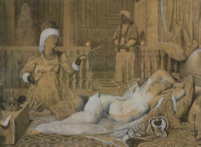 Odalisca com um escravo, 1858 de Jean Auguste Dominique Ingres