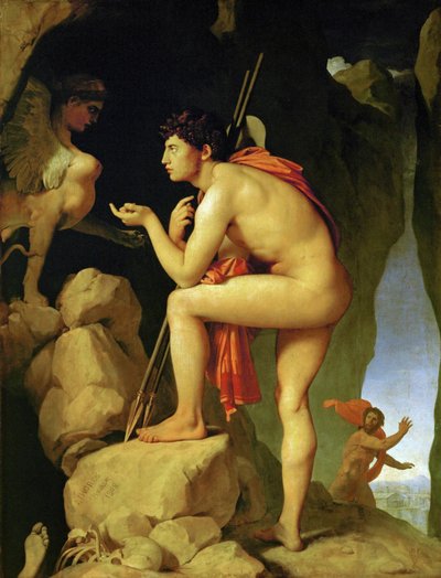 Édipo a resolver os enigmas da esfinge ... de Jean Auguste Dominique Ingres