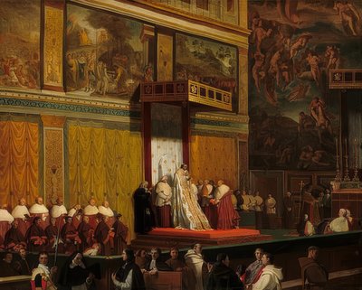 Papa Pio VII na Capela Sistina. 1814 de Jean Auguste Dominique Ingres