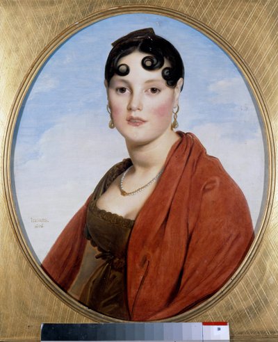 Retrato de Madame Aymon chamada Belle Zelie. Pintura de Jean Auguste Dominique Ingres (1780-1867) de Jean Auguste Dominique Ingres