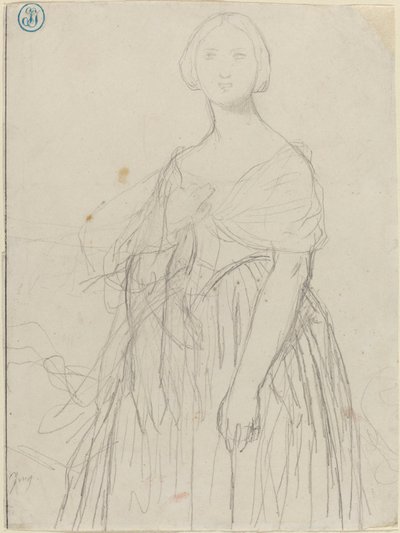 Esboço para Madame Moitessier de Jean Auguste Dominique Ingres