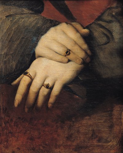Estudo das Mãos de uma Mulher, depois do retrato de Maddalena Doni por Raphael de Jean Auguste Dominique Ingres