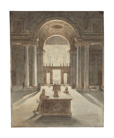 A Capela Borghese em Santa Maria Maggiore, Roma de Jean Auguste Dominique Ingres