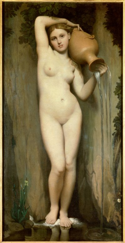 A fonte Pintura por Jean-Auguste Dominique Ingres (1780-1867) 1856 Dim 1,63 x 0,80. Paris. Museu Orsay de Jean Auguste Dominique Ingres