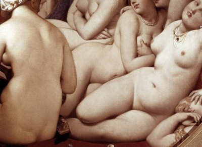 O banho turco, detalhe (1862 , óleo sobre madeira) de Jean Auguste Dominique Ingres