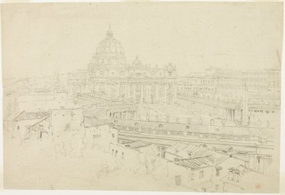 Vista da Basílica de São Pedro em Roma de Jean Auguste Dominique Ingres