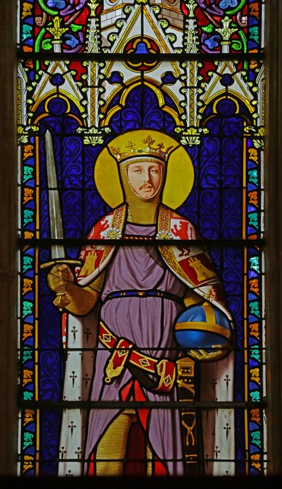 Janela, descrevendo, são, ferdinand, (portrait, de, príncipe, ferdinand d&39;Orleans), (stained glass) de Jean Auguste Dominique Ingres
