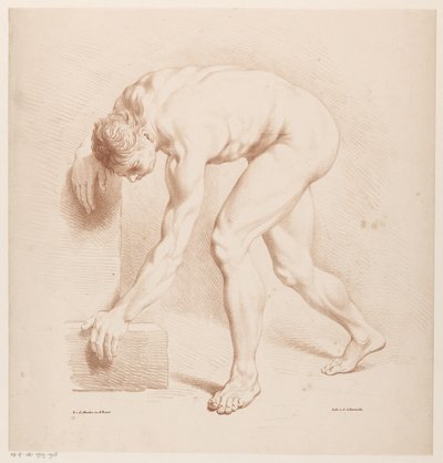 Homem nu dobrado de Jean Augustin Daiwaille