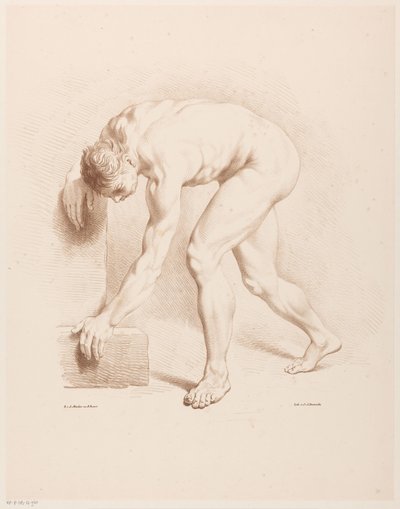 Homem nu dobrado de Jean Augustin Daiwaille
