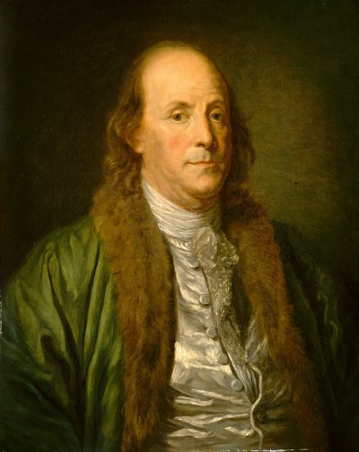 Benjamin Franklin (óleo sobre tela) de Jean Baptiste (after) Greuze