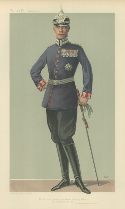 HRH O Príncipe Herdeiro da Alemanha (cor litho) de Jean Baptiste (after) Guth