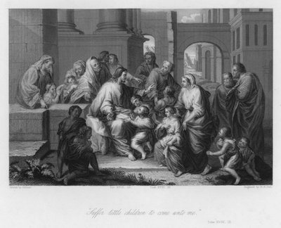 Cristo abençoa as criancinhas, Lucas XVIII de Jean Baptiste (after) Jouvenet