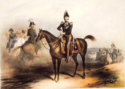 Retrato equestre de Leopoldo I (1790-1865) Rei da Bélgica de Jean Baptiste (after) Madou