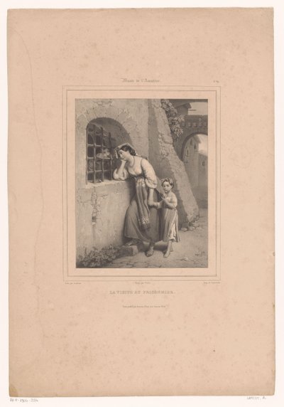 Mulher e criança de visita a um prisioneiro
La visite au prisonnier (título sobre o objecto)
Museu para o amante da arte (título da série)
Museu para o amador (título da série sobre o objecto) de Jean Baptiste Adolphe Lafosse