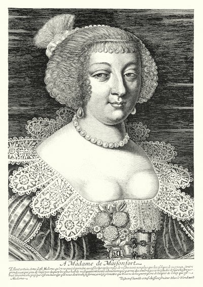 Madame de Maisonfort (gravura) de Jean Baptiste Alexandre (after) Le Blond