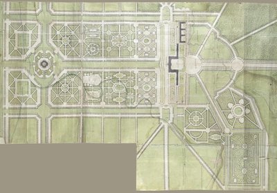 Projeto para o palácio e parque Strelna, 1717 de Jean Baptiste Alexandre Le Blond