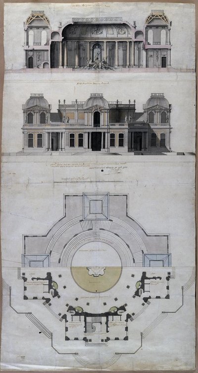 Palácio da água do pavilhão Chateau dEau em Strelna, 1717 de Jean Baptiste Alexandre Le Blond