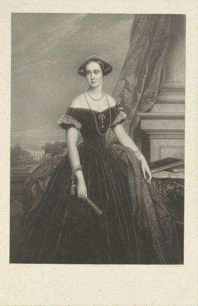 Retrato de Louisa ago. wih. Amália da Prússia, consorte do príncipe Frederik sem legenda para Nic. De Keyser de Jean Baptiste Alfred Cornilliet