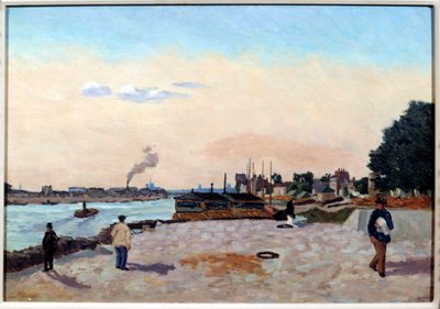 A doca Bercy, por volta de 1874. Pintura de Jean Baptiste Armand Guillaumin (1841-1927) de Jean Baptiste Armand Guillaumin