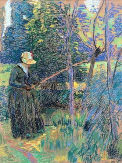 Madame Guillaumin pesca, c.1894 (pastel) de Jean Baptiste Armand Guillaumin