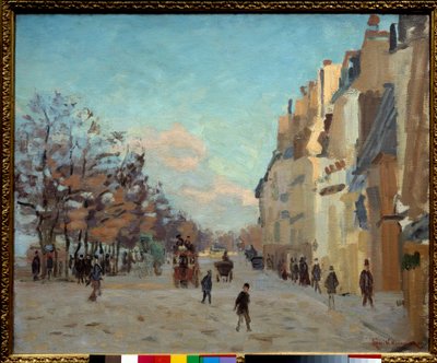 Quai de la gare à Paris, efeito neve Pintura de Jean baptiste armand Guillaumin (1841-1927) Século XIX Sol. 0,5x0,61 m Paris, musee d