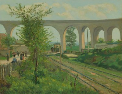 O Aqueduto de Arcueil no cruzamento ferroviário de Sceaux de Jean Baptiste Armand Guillaumin