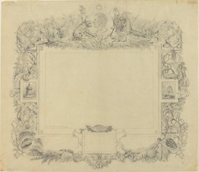 Projeto para uma fronteira com um retrato do Barão Cuvier de Jean-Baptiste Arnout
