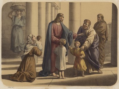 Deixe-me vir para mim pequenas crianças de Jean-Baptiste Auguste Leloir
