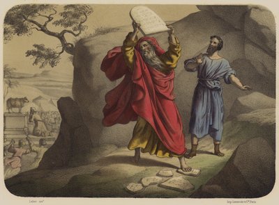 Moisés quebra as tabelas da lei de Jean-Baptiste Auguste Leloir