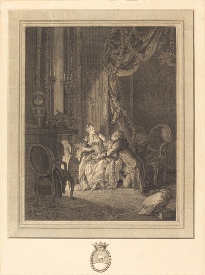 O perigo do tête-à-tête de Jean Baptiste Blaise Simonet after Pierre Antoine Baudouin