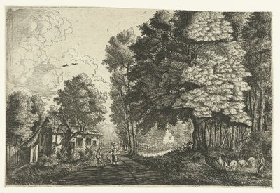 Pastor em uma borda da floresta de Jean Baptiste Bonnecroy