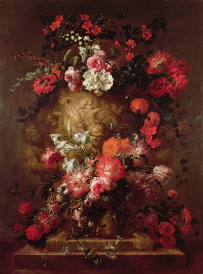 Flores em volta de uma urna enorme de Jean Baptiste Bosschaert