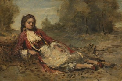 Mulher argelina de Jean Baptiste Camille Corot