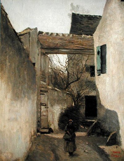 Ecouen, Corner of the Village, c.1870 (óleo sobre tela) de Jean Baptiste Camille Corot