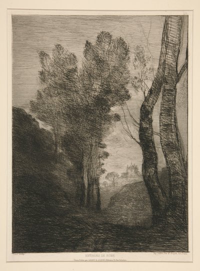 Arredores de Roma (perto de Roma) de Jean-Baptiste-Camille Corot