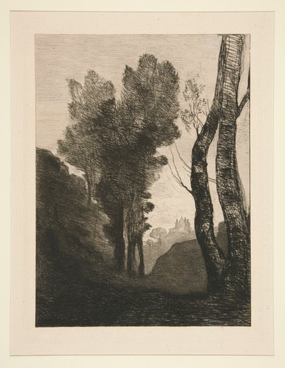 Arredores de Roma (Perto de Roma) de Jean-Baptiste-Camille Corot