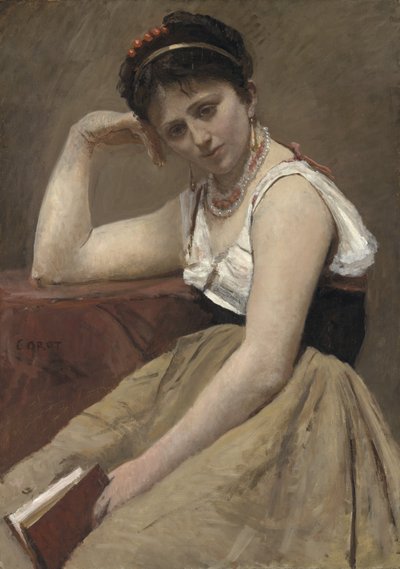 Leitura interrompida, c.1870 de Jean Baptiste Camille Corot