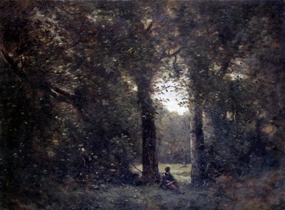 La cleriere, lembrança da cidade de Avray Painting de Camille Corot (1796-1875) Sol do século XIX. 1x1,34 m . de Jean-Baptiste-Camille Corot