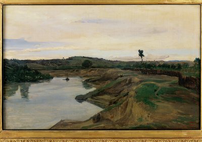 Der Spaziergang von Poussin, Landschaft von Rom von Jean-Baptiste-Camille Corot