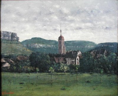 Paisagem com Igreja (óleo sobre tela) de Jean Baptiste Camille Corot