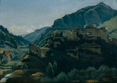Meridionale Village (óleo sobre tela) de Jean Baptiste Camille Corot
