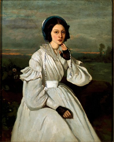 Retrato de Louise Claire Sennegon, futura Madame Charmois. Pintura de Jean Baptiste Camille Corot (1796-1875) de Jean Baptiste Camille Corot