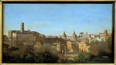 Roma, o fórum visto dos Jardins Farnese. Pintura de Camille Corot (1796-1875) de Jean Baptiste Camille Corot
