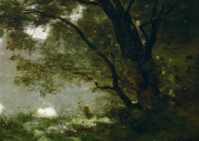 Pastor. Recordação de Mortefontaine, França ... de Jean-Baptiste-Camille Corot