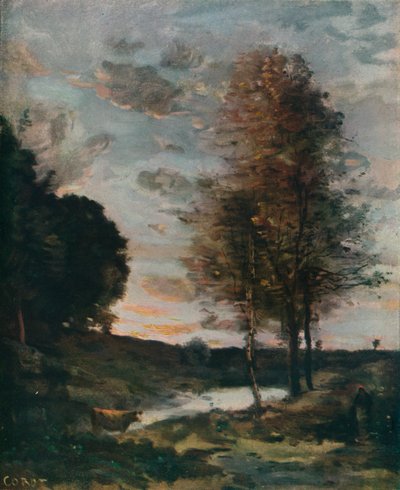 Pôr do sol, c1910 de Jean-Baptiste-Camille Corot